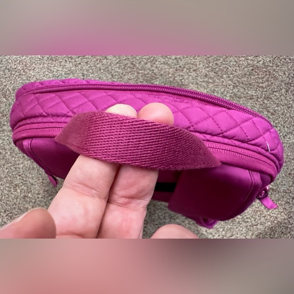 Vera Bradley Quilted Campus Backpack School Book Bag - Dark Raspberry Solid Pink - Picture 13 of 16